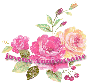 Gif animé joyeux anniversaire roses